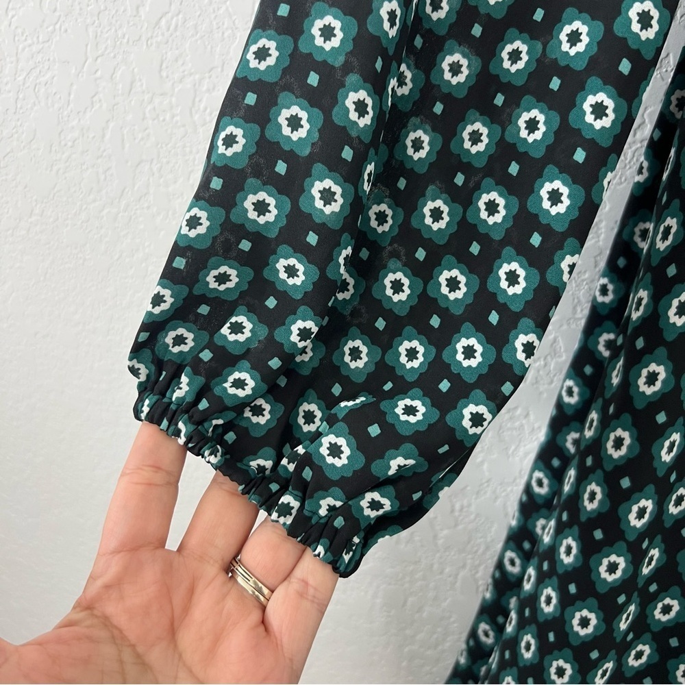 Ted Baker‎ London Green Geometric Floral Print Dolley Dress Size 1 (US Size 4) - Picture 12 of 17